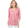 Jessica London Stretch Cotton V-neck Tee In Pink