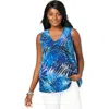 Jessica London Stretch Cotton V-neck Trapeze Tank