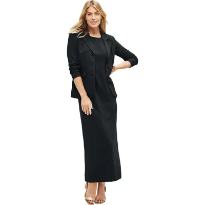 Jessica London Stretch Crepe Maxi Jacket Dress In Black