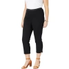 Jessica London Stretch Denim Crop Jeggings In Black