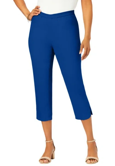 Jessica London Stretch Denim Crop Jeggings In Brown