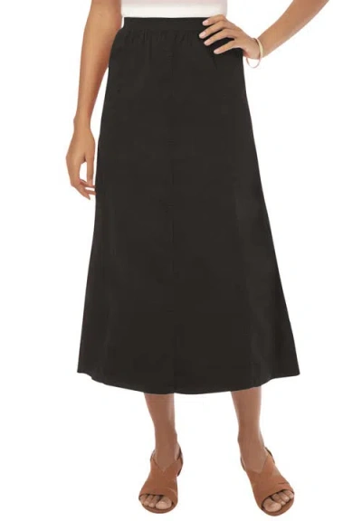 Jessica London Stretch Denim Jegging Skirt In Black