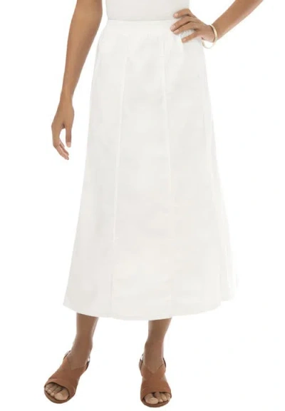 Jessica London Stretch Denim Jegging Skirt In White