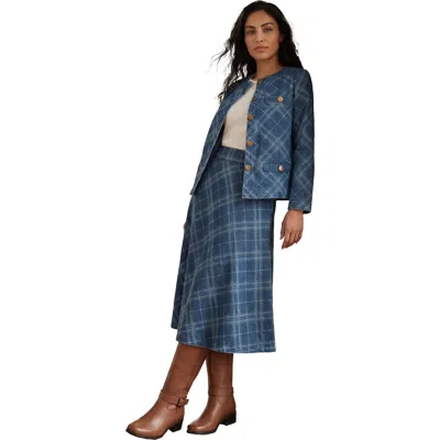 Jessica London Stretch Denim Lady Jacket In Blue
