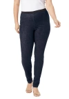 Jessica London Stretch Denim Skinny Jegging In Black