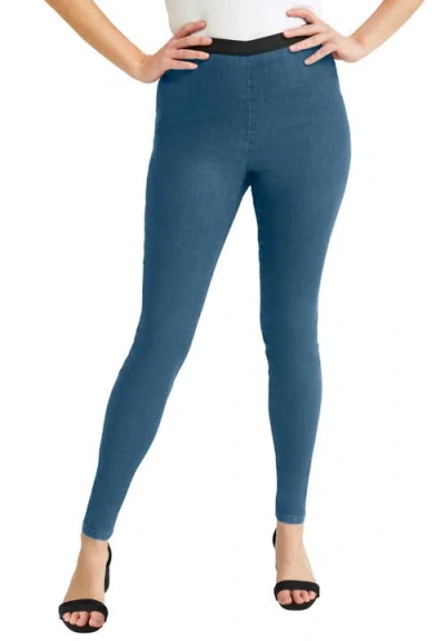 Jessica London Stretch Denim Skinny Jegging In Blue