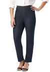 Jessica London Stretch Denim Straight-leg Jegging In Black
