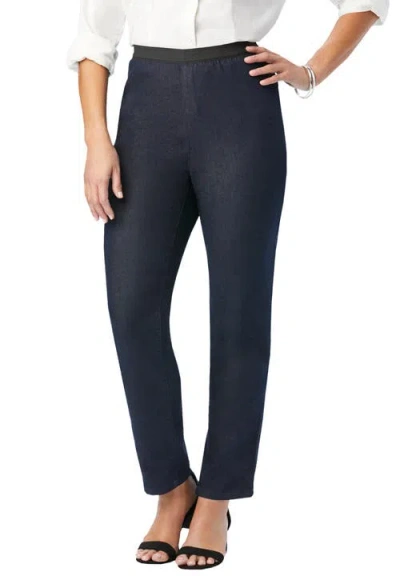 Jessica London Stretch Denim Straight-leg Jegging In Black