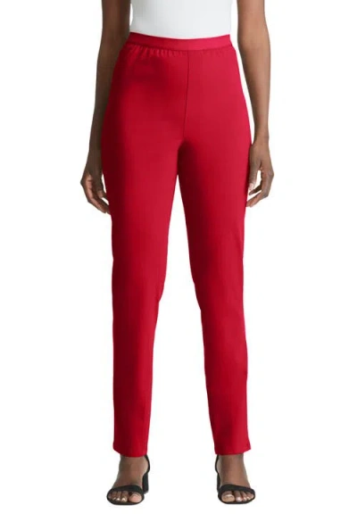 Jessica London Stretch Denim Straight-leg Jegging In Red