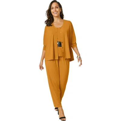 Jessica London Stretch Knit 4-piece Wardrober In Yellow