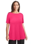 Jessica London Stretch Knit Boatneck Swing Tunic In Pink