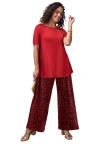 Jessica London Stretch Knit Boatneck Swing Tunic In Red