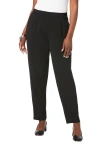Jessica London Stretch Knit Crepe Straight Leg Pants In Black