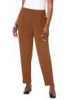 Jessica London Stretch Knit Crepe Straight Leg Pants In Brown