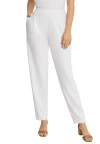 Jessica London Stretch Knit Crepe Straight Leg Pants In White