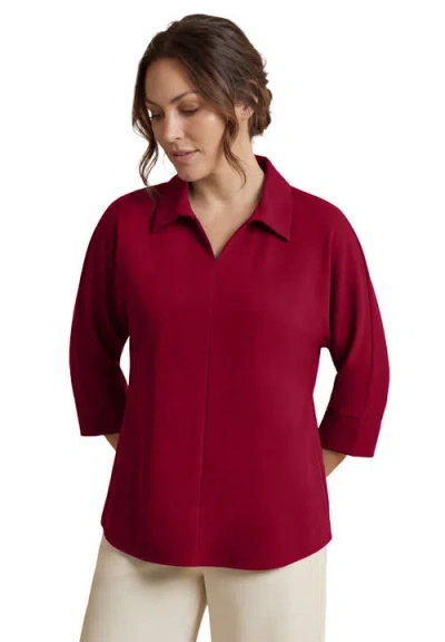 Jessica London Stretch Knit Crepe Trapeze Tunic In Red