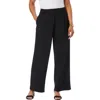 Jessica London Stretch Knit Crepe Wide Leg Pant In Black