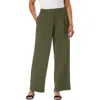 Jessica London Stretch Knit Crepe Wide Leg Pant In Brown