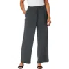 Jessica London Stretch Knit Crepe Wide Leg Pant In Gray