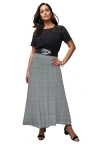 Jessica London Stretch Knit Maxi Skirt In Gray
