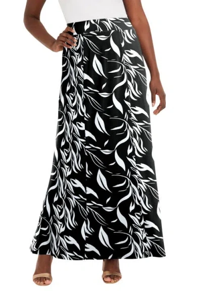 Jessica London Stretch Knit Maxi Skirt In Black