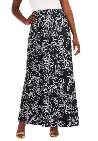 Jessica London Stretch Knit Maxi Skirt In Black
