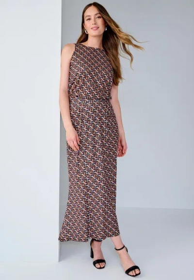 Jessica London Stretch Knit Maxi Skirt In Brown