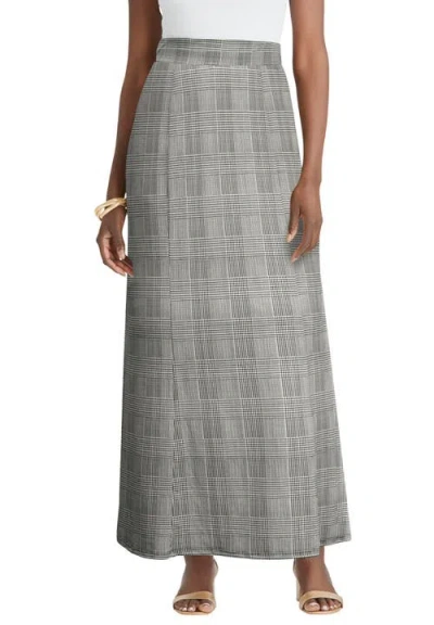 Jessica London Stretch Knit Maxi Skirt In Gray