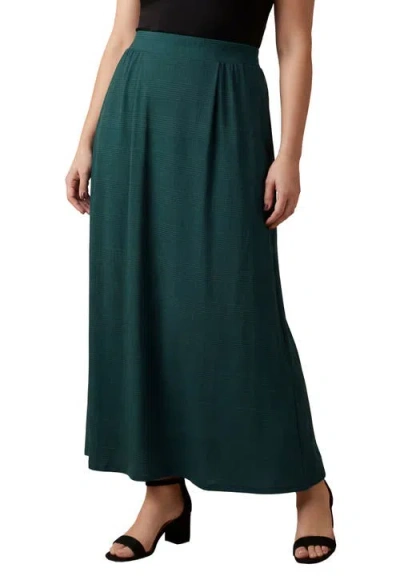 Jessica London Stretch Knit Maxi Skirt In Green