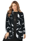Jessica London Stretch Knit Open Front Knit Topper In Green