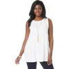 Jessica London Stretch Knit Sleeveless Swing Tunic In Gray