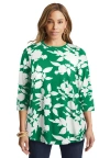 Jessica London Stretch Knit Swing Tunic In Green