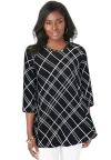 Jessica London Stretch Knit Swing Tunic In Black