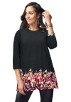 Jessica London Stretch Knit Swing Tunic In Black