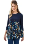 Jessica London Stretch Knit Swing Tunic In Blue