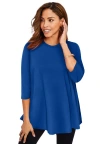 Jessica London Stretch Knit Swing Tunic In Blue