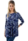 Jessica London Stretch Knit Swing Tunic In Blue