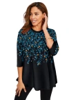 Jessica London Stretch Knit Swing Tunic In Blue