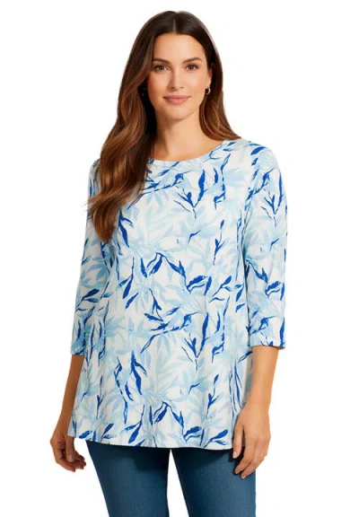 Jessica London Stretch Knit Swing Tunic In Blue