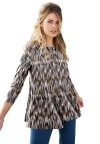 Jessica London Stretch Knit Swing Tunic In Gray