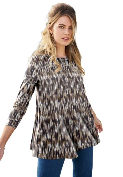 Jessica London Stretch Knit Swing Tunic In Gray