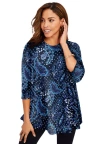 Jessica London Stretch Knit Swing Tunic In Multi