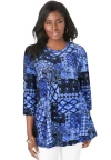 Jessica London Stretch Knit Swing Tunic In Multi