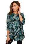 Jessica London Stretch Knit Swing Tunic In Multi