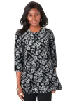 Jessica London Stretch Knit Swing Tunic In Multi