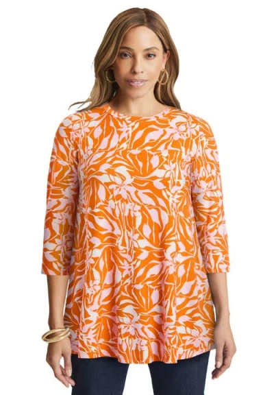 Jessica London Stretch Knit Swing Tunic In Multi
