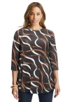Jessica London Stretch Knit Swing Tunic In Multi