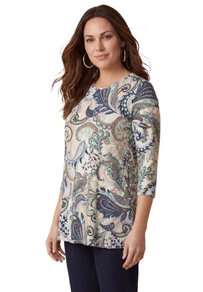 Jessica London Stretch Knit Swing Tunic In Multi