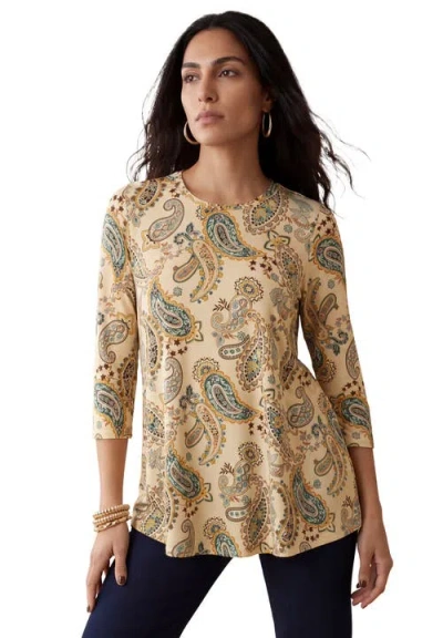 Jessica London Stretch Knit Swing Tunic In Multi