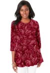 Jessica London Stretch Knit Swing Tunic In Red